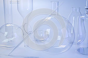 Laboratory medical glassware of chemistry experiments photo
