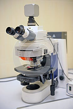 Laboratory Microscope isolated. Scientific and healthcare research