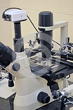 Laboratory Microscope isolated. Scientific and healthcare research