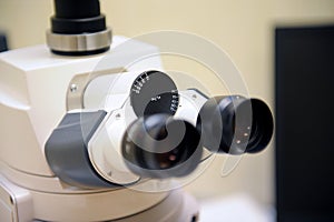 Laboratory Microscope isolated. Scientific and healthcare research