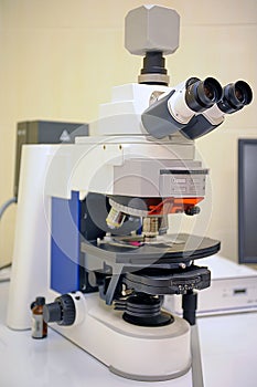 Laboratory Microscope isolated. Scientific and healthcare research