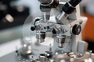 Laboratory Microscope. Scientific and healthcare research background. Generative AI