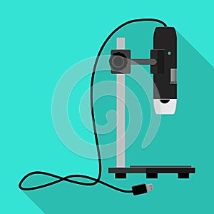 Laboratory microscope vector icon.Flat vector icon isolated on white background laboratory microscope.
