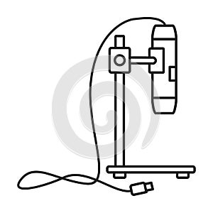 Laboratory microscope vector icon.Outline vector icon isolated on white background laboratory microscope.