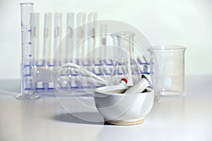 Laboratory Mortar and Glassware