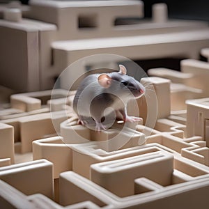 A laboratory rat navigating a maze during a behavioral psychology experiment1