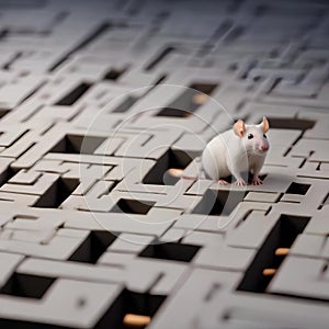 A laboratory rat navigating a maze during a behavioral psychology experiment2