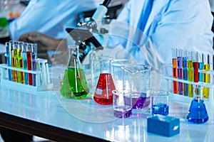 Laboratory Research - Scientific glassware with blur background