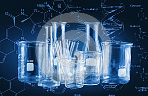 Laboratory Research - Scientific Glassware For Chemical Background