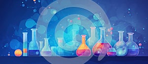 Laboratory Research - Scientific Glassware For Chemical Background