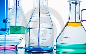 Laboratory Research - Scientific Glassware For Chemical Background