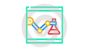 laboratory robot color icon animation