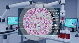 Laboratory scene featuring robotic arms, computer