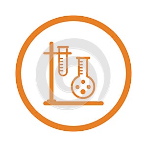 Laboratory, science, experiment icon. Orange color design