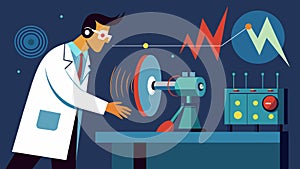 In a laboratory a scientist tinkers with a machine that emits ultrahigh frequency sound waves designed to induce intense