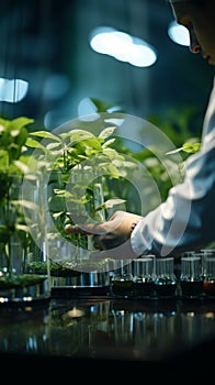 In the laboratory, scientists blend nature and biotechnology while studying green plants