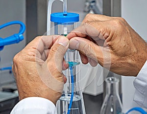 Laboratory Technician Handling Test Tube with Precision