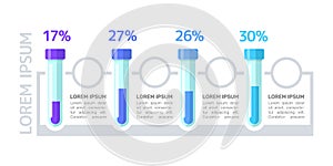 Laboratory test blue gradient infographic chart design template. Abstract vector infochart with blank copy spaces. Instructional