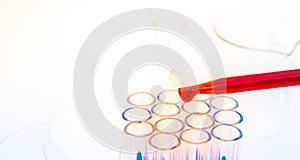 laboratory test tubes,medical glassware . ( Filtered image proce