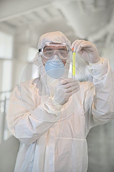 Laboratory Worker Holding Test Tube