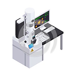 Laboratory Workplace Isometric Composition
