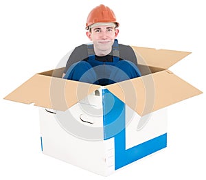 Laborer in box