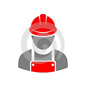 Laborer builder vector icon