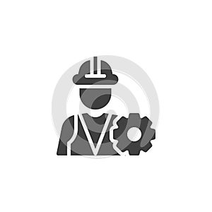 Laborer person vector icon