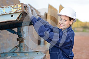 Laborer posing and smiling