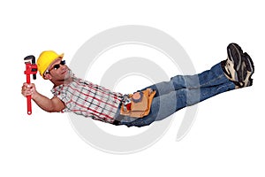 Laborer wearing sunglasses photo