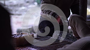 Laborer working for Kedarnath reconstruction after disaster.