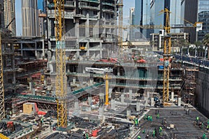 Modern building constraction site works.