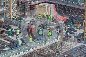 Modern building constraction site works.