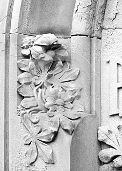 Laborious floral detail on the tombstone part 2 photo