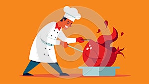 Laboriously slowcooked for hours the succulent meat is easily pulled apart by the chef revealing its vibrant red hue and photo