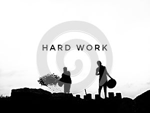 Labour civil worker silhouette image ,hard work