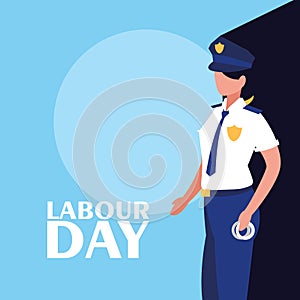 labour day celebration with police female