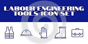 Labour day icon set. Labor Tools Icon Vector graphic illustration. Line Icons set of Engineering tools