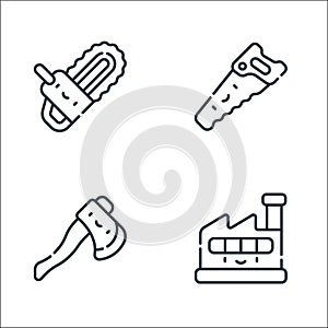 labour day line icons. linear set. quality vector line set such as factory, axe, saw