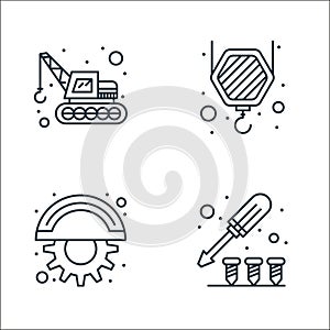 labour day line icons. linear set. quality vector line set such as screw, blade, hook