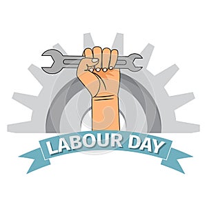 Labour day poster with clenched fist
