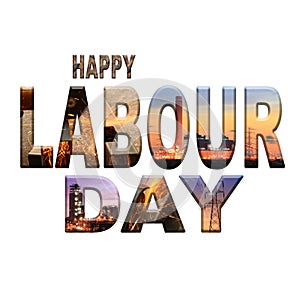 Labour Day Typography designs isolated on white