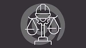 Labour law white icon animation