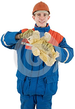 Labourer with bear photo