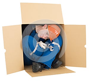 Labourer in box