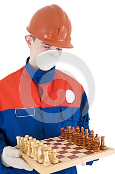 Labourer with chess photo