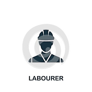 Labourer icon. Monochrome simple sign from construction instruments collection. Labourer icon for logo, templates, web