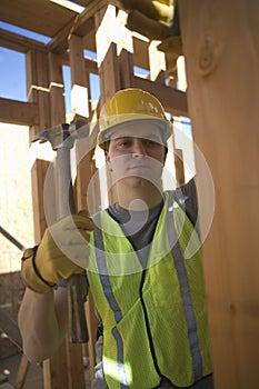 Labourer Works On Building Construction