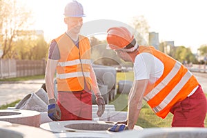 Labourers on road construction