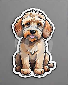 labradoodle dog sticker decal comic portrait